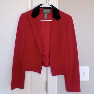 Lauren Ralph Lauren Red Blazer with Black Collar